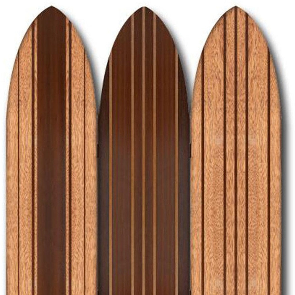 Warm Brown Long Board 3 Panel Room Divider Screen-Room Dividers-DECOROLALA