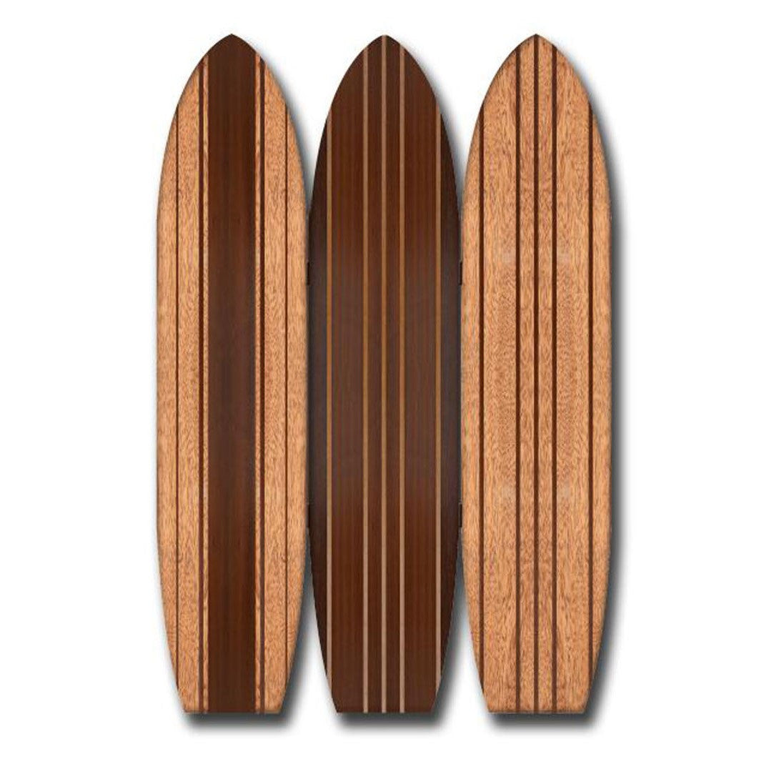 Warm Brown Long Board 3 Panel Room Divider Screen-Room Dividers-DECOROLALA