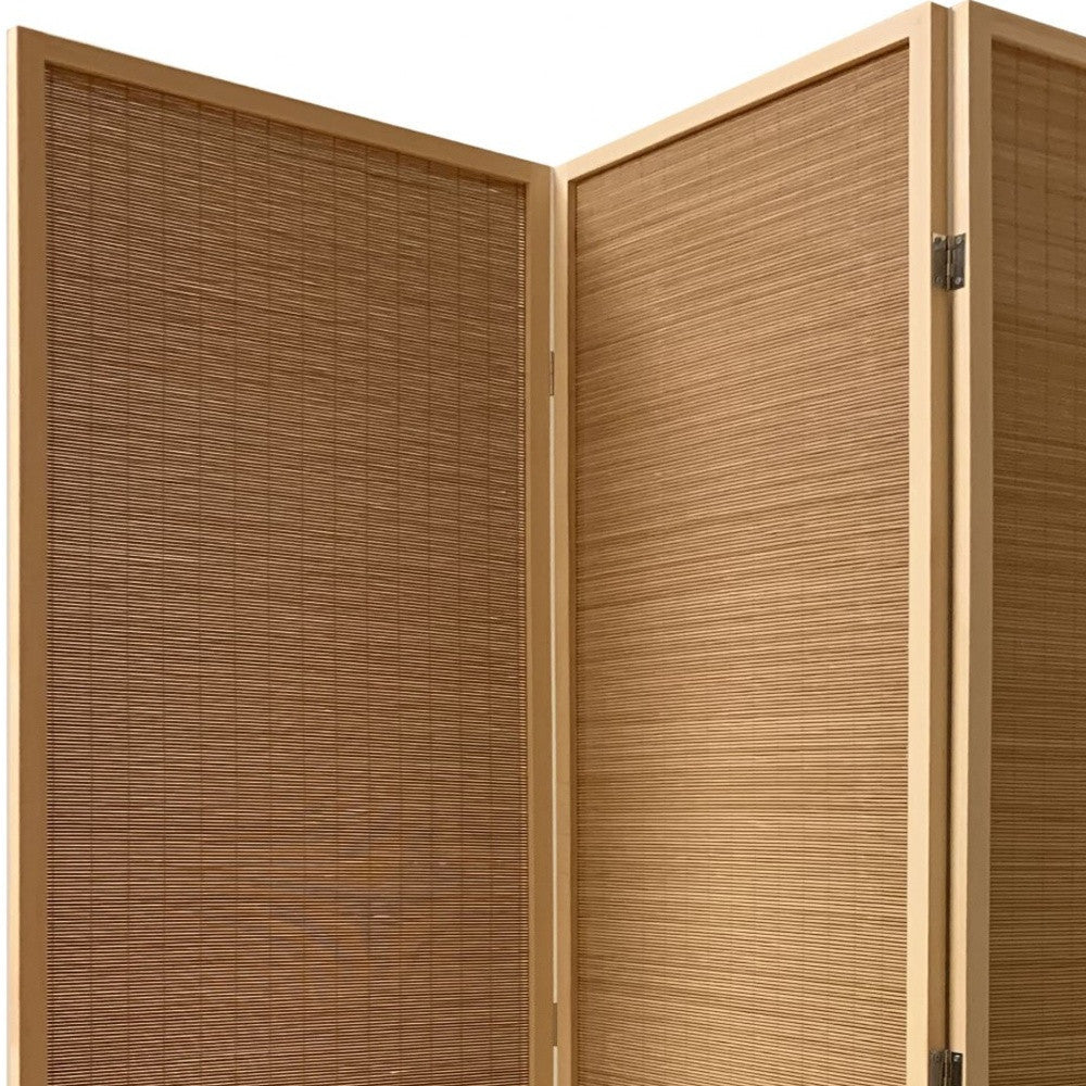 6" Light Bamboo 3 Panel Room Divider Screen-Room Dividers-DECOROLALA
