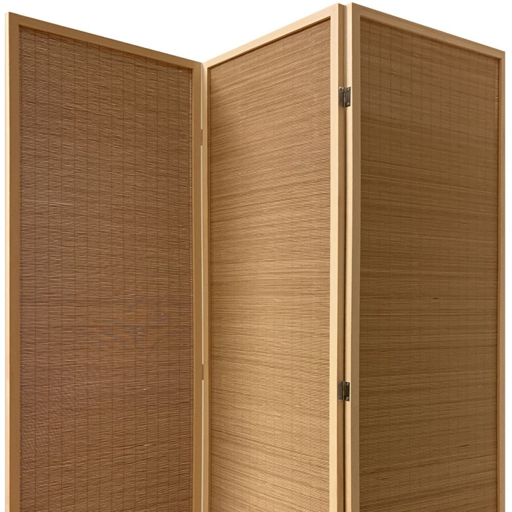 6" Light Bamboo 3 Panel Room Divider Screen-Room Dividers-DECOROLALA