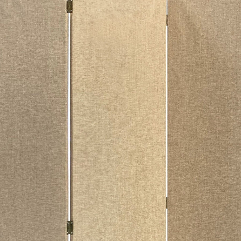 Beige Upholstered 3 Panel Room Divider Screen-Room Dividers-DECOROLALA