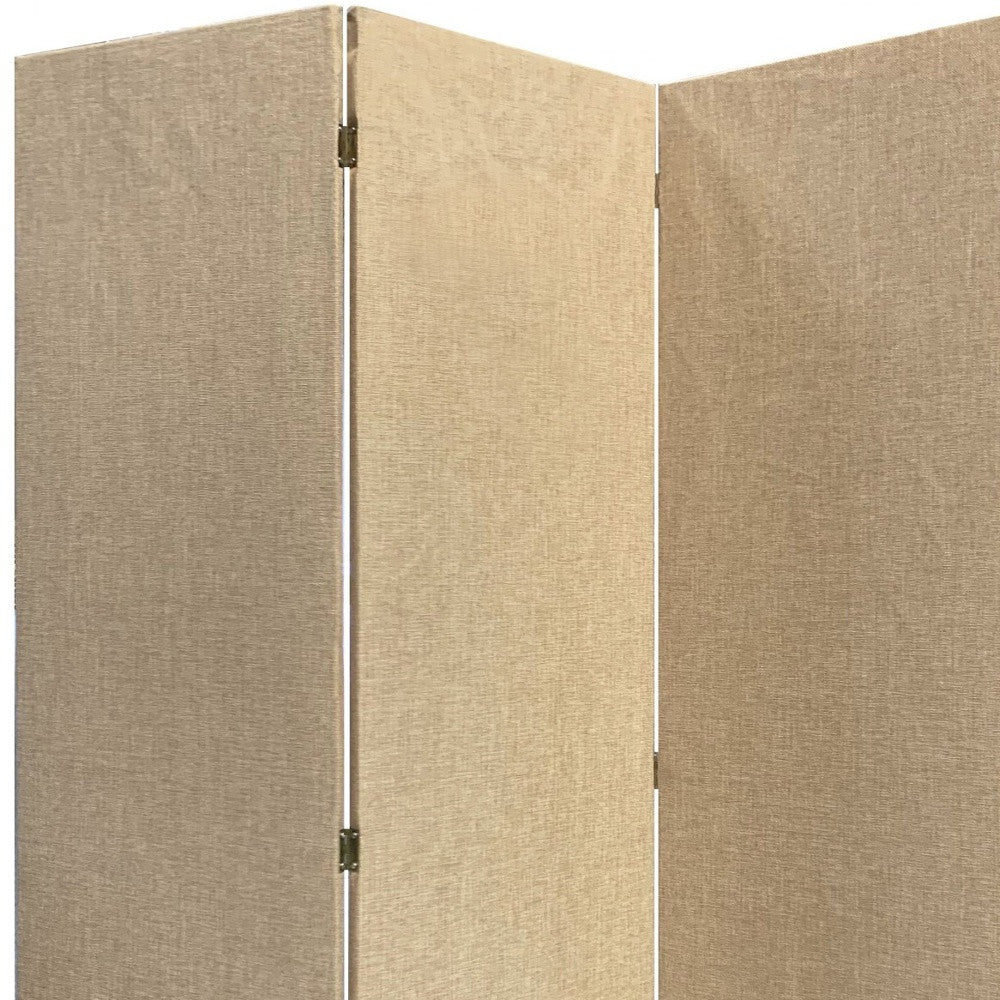 Beige Upholstered 3 Panel Room Divider Screen-Room Dividers-DECOROLALA