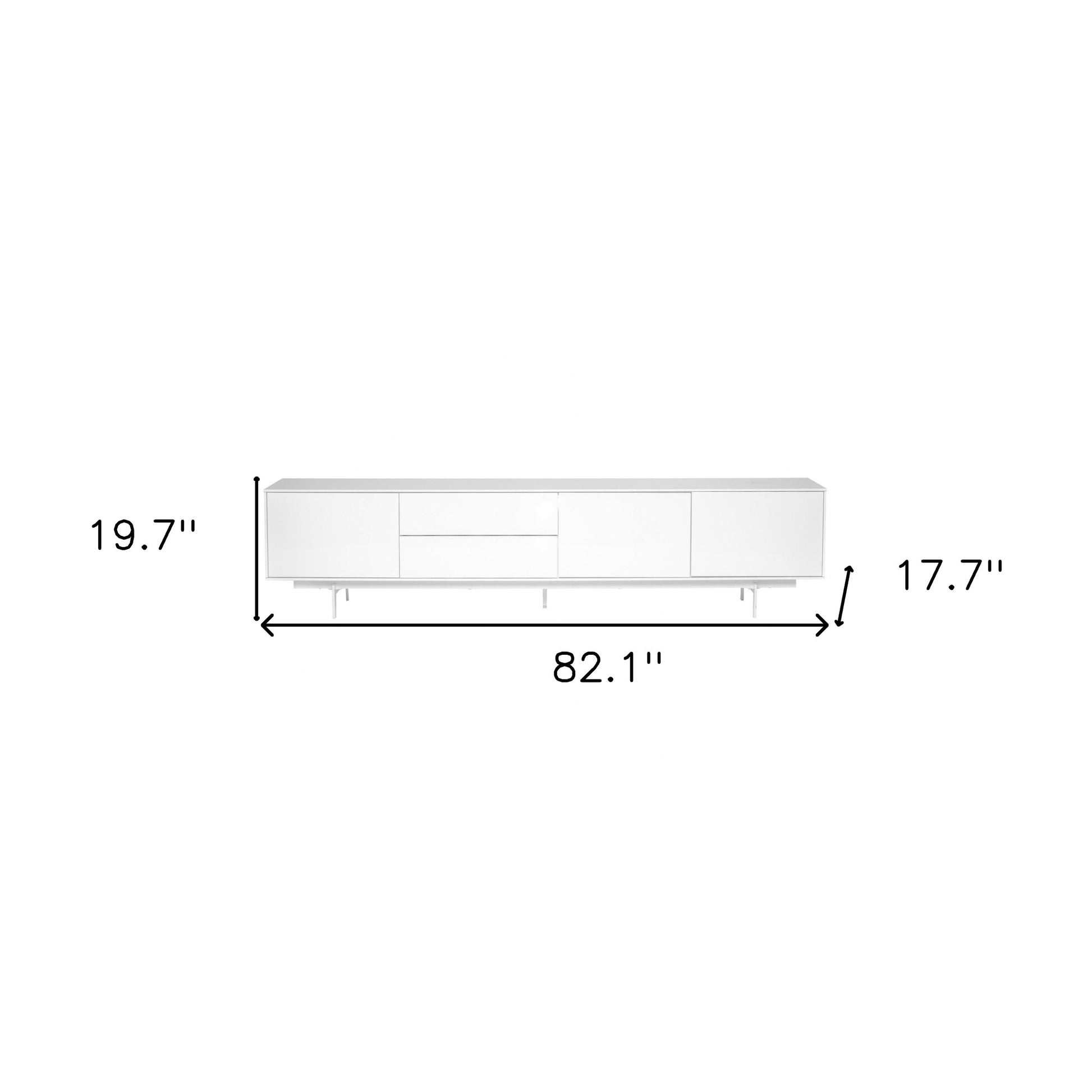 82" White Manufactured And Wood Cabinet Enclosed Storage TV Stand-7