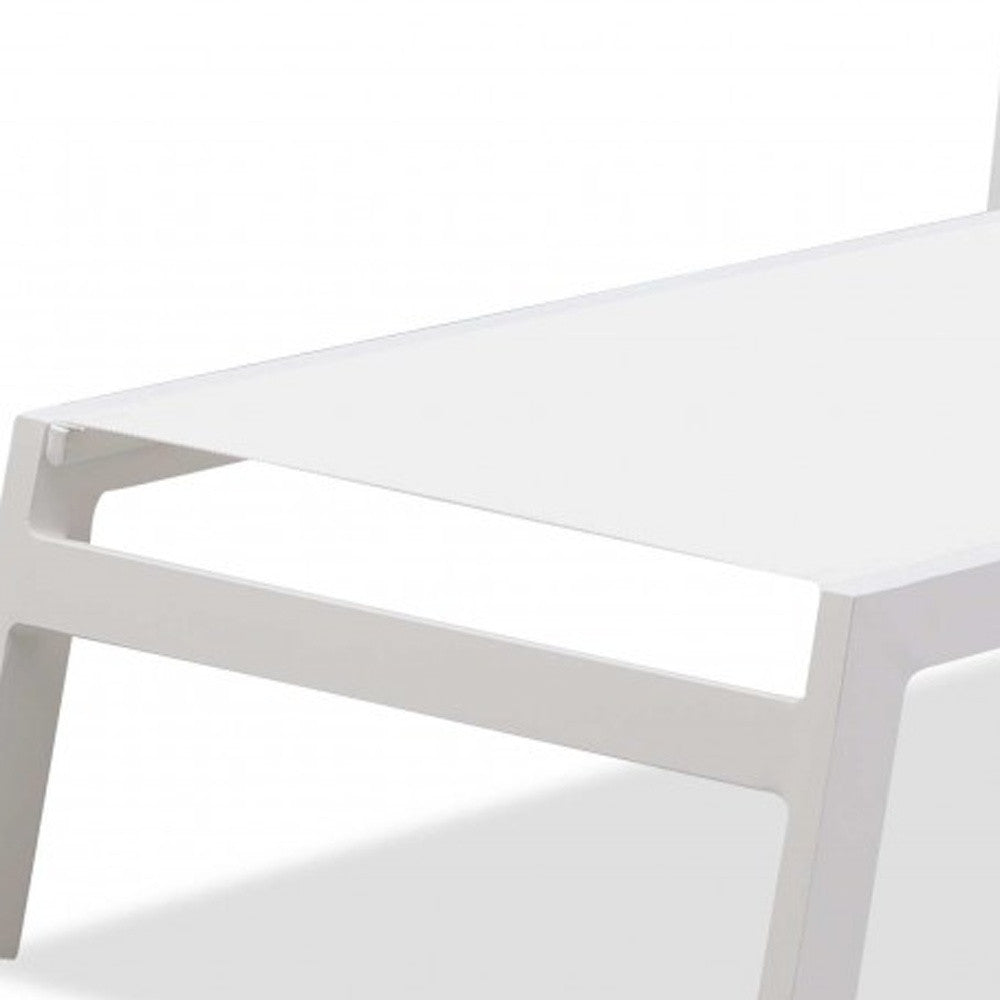 Set Of 2 White Modern Aluminum Chaise Lounges-Outdoor Chairs-DECOROLALA
