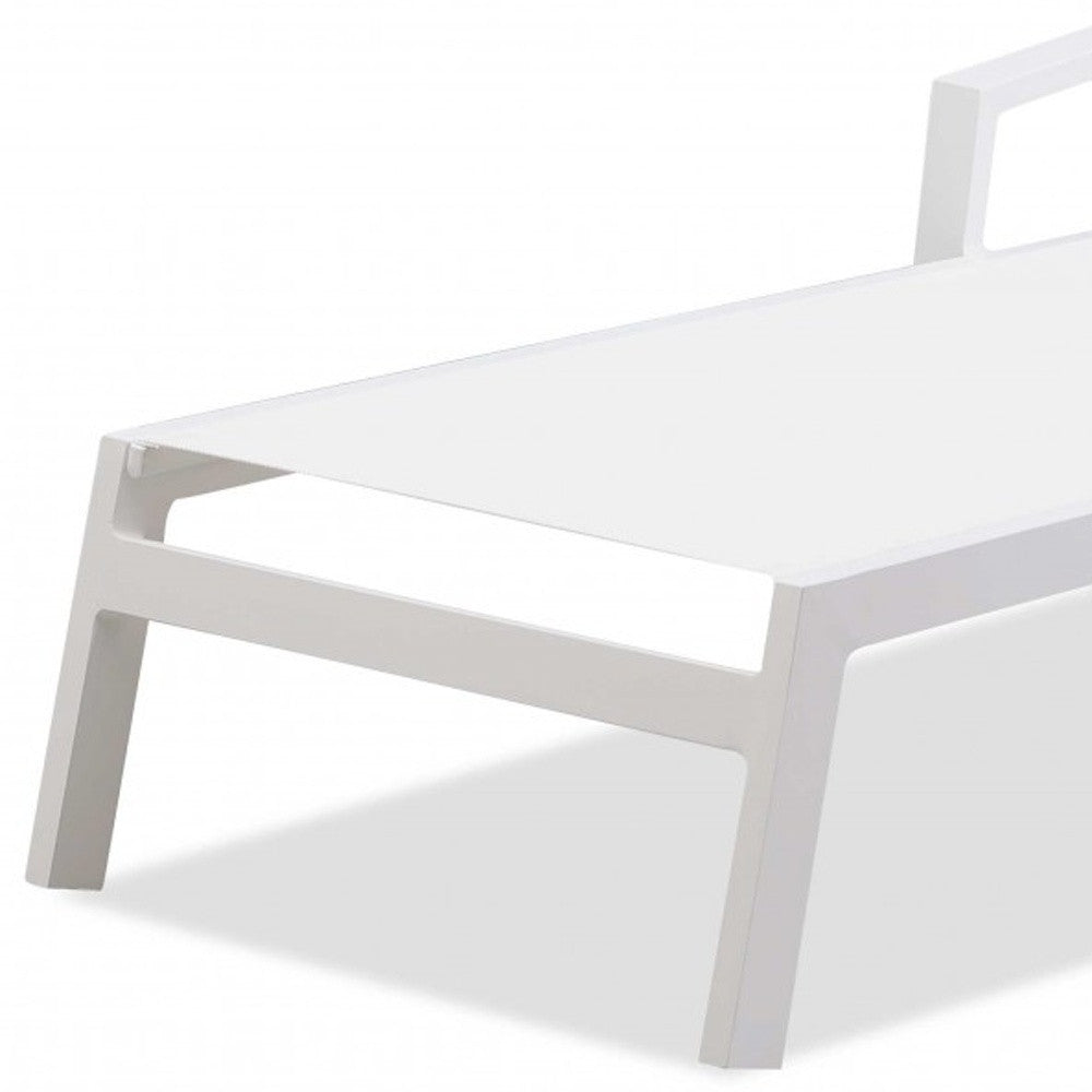 Set Of 2 White Modern Aluminum Chaise Lounges-Outdoor Chairs-DECOROLALA