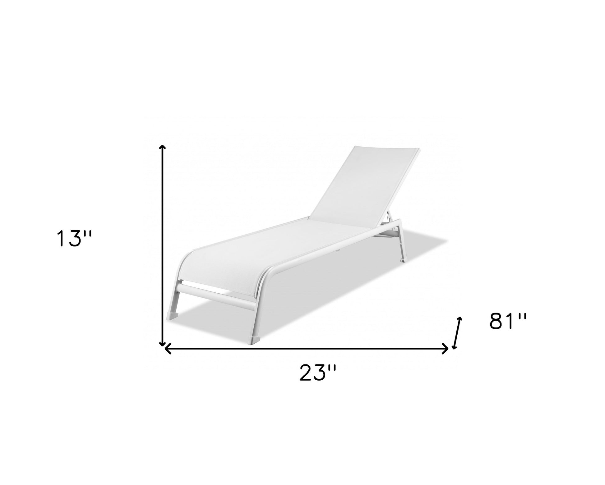 Set of Two 23" White and Chrome Indoor Outdoor Chaise Lounge-Outdoor Chairs-DECOROLALA