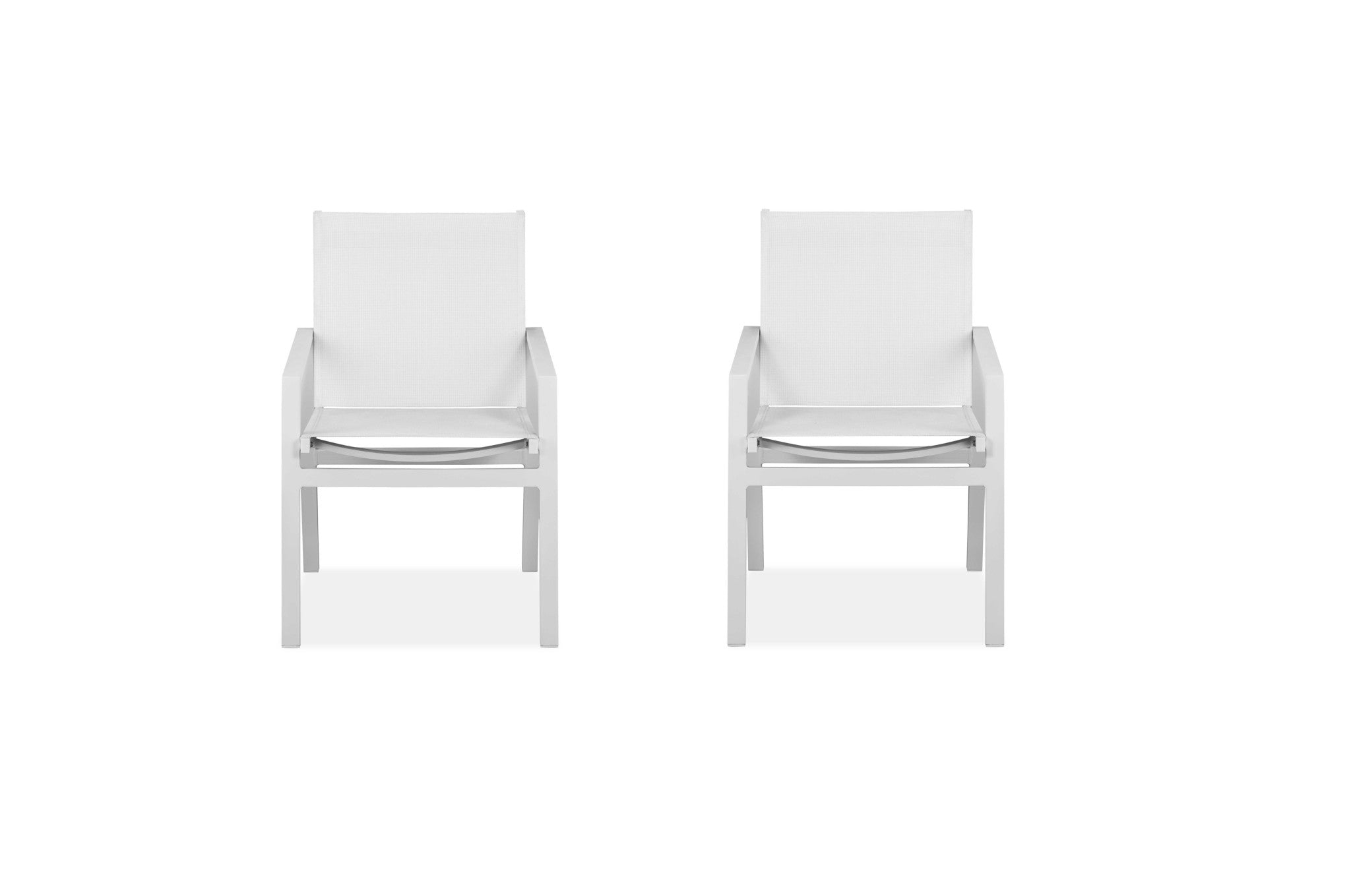 Set of Two 22" White Metal Indoor Outdoor Dining Chair-Outdoor Chairs-DECOROLALA