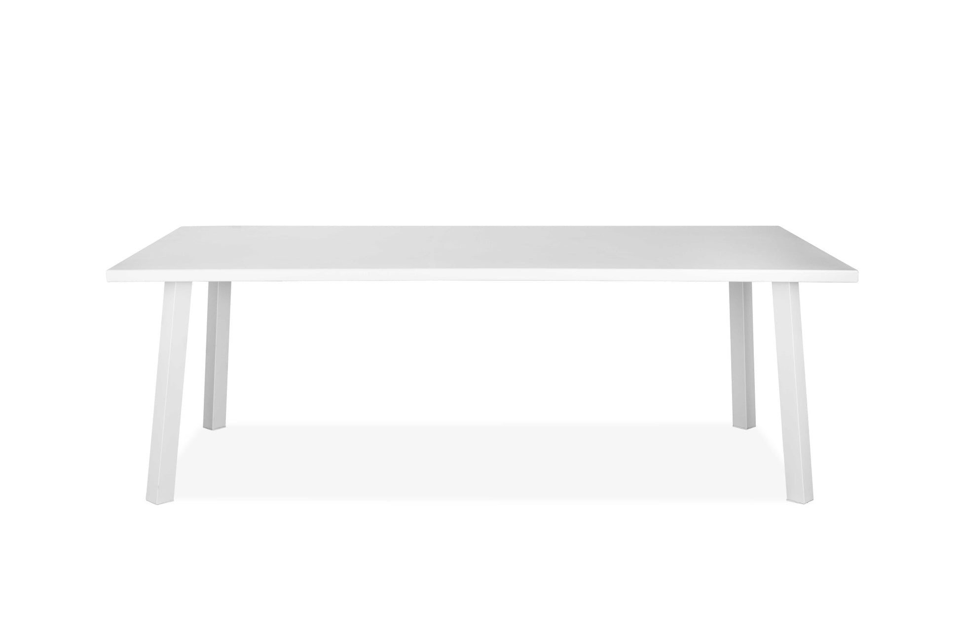 87" White Aluminum Outdoor Dining Table-Outdoor Tables-DECOROLALA