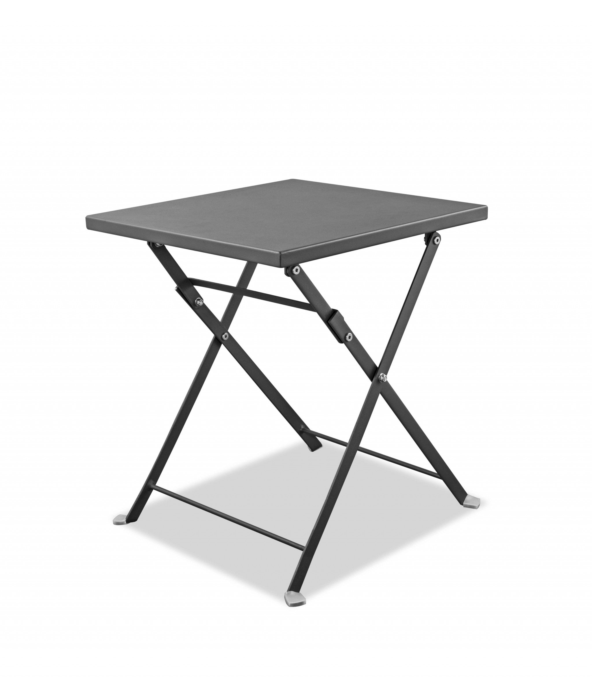 18" Gray Stainless Steel Square End Table-Outdoor Tables-DECOROLALA