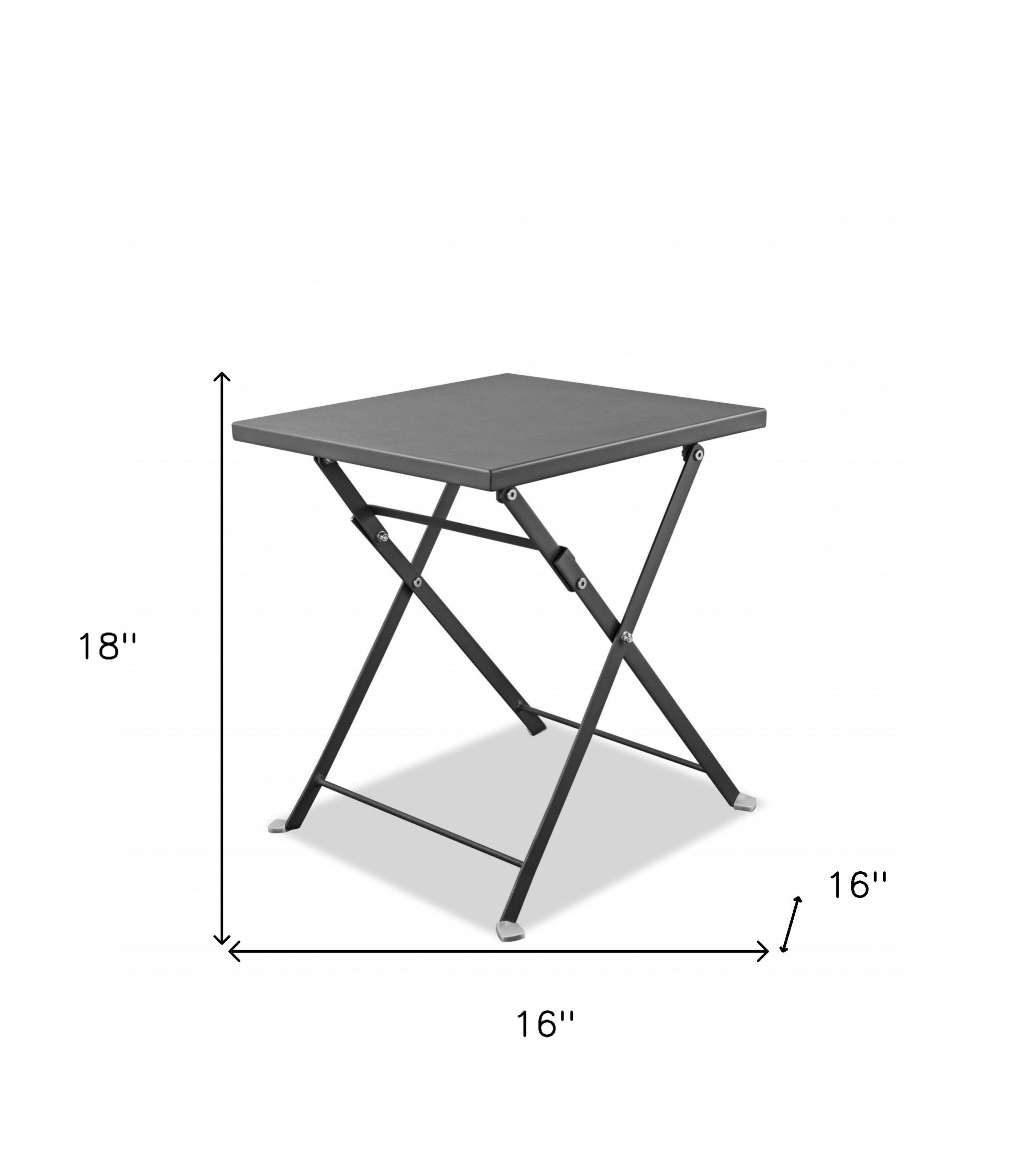 18" Gray Stainless Steel Square End Table-Outdoor Tables-DECOROLALA