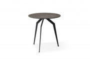 20" Black And Gray Ceramic Round End Table-End-Side Tables-DECOROLALA