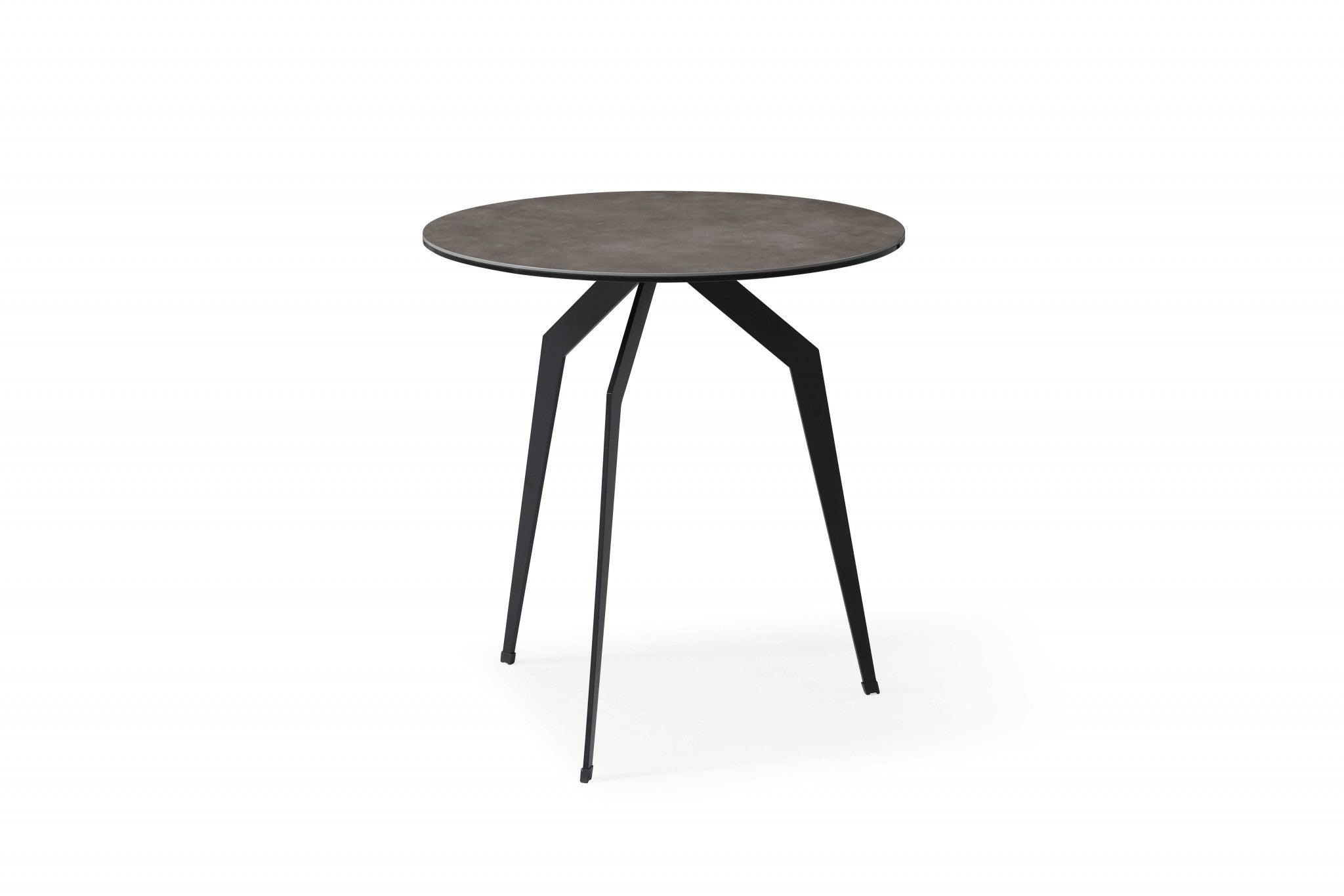 20" Black And Gray Ceramic Round End Table-End-Side Tables-DECOROLALA
