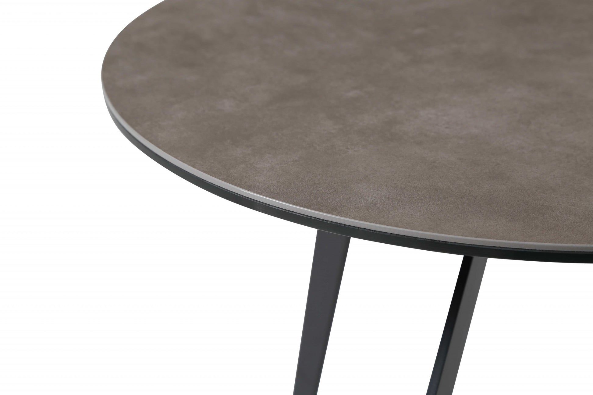 20" Black And Gray Ceramic Round End Table-End-Side Tables-DECOROLALA