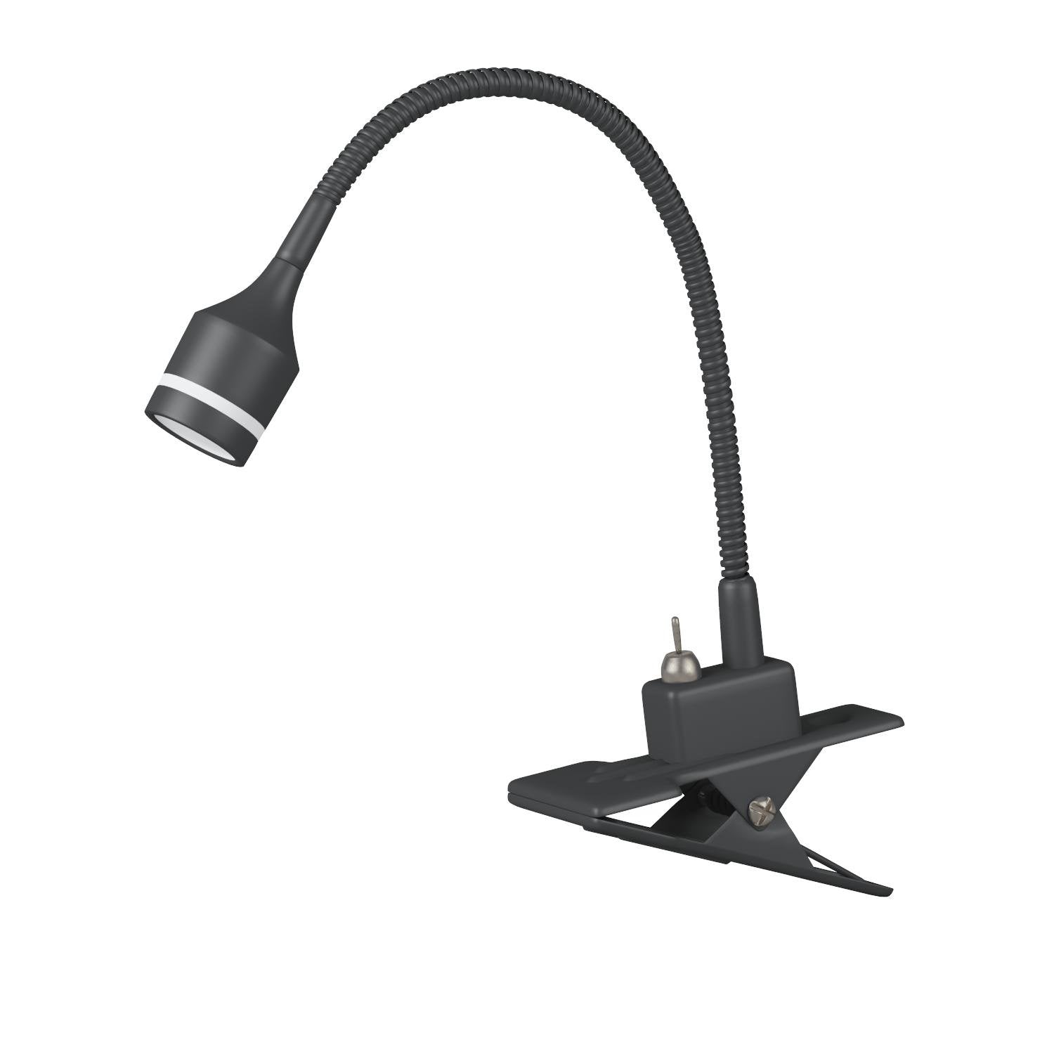 15" Black Metal Adjustable Clip On LED Table Lamp-0