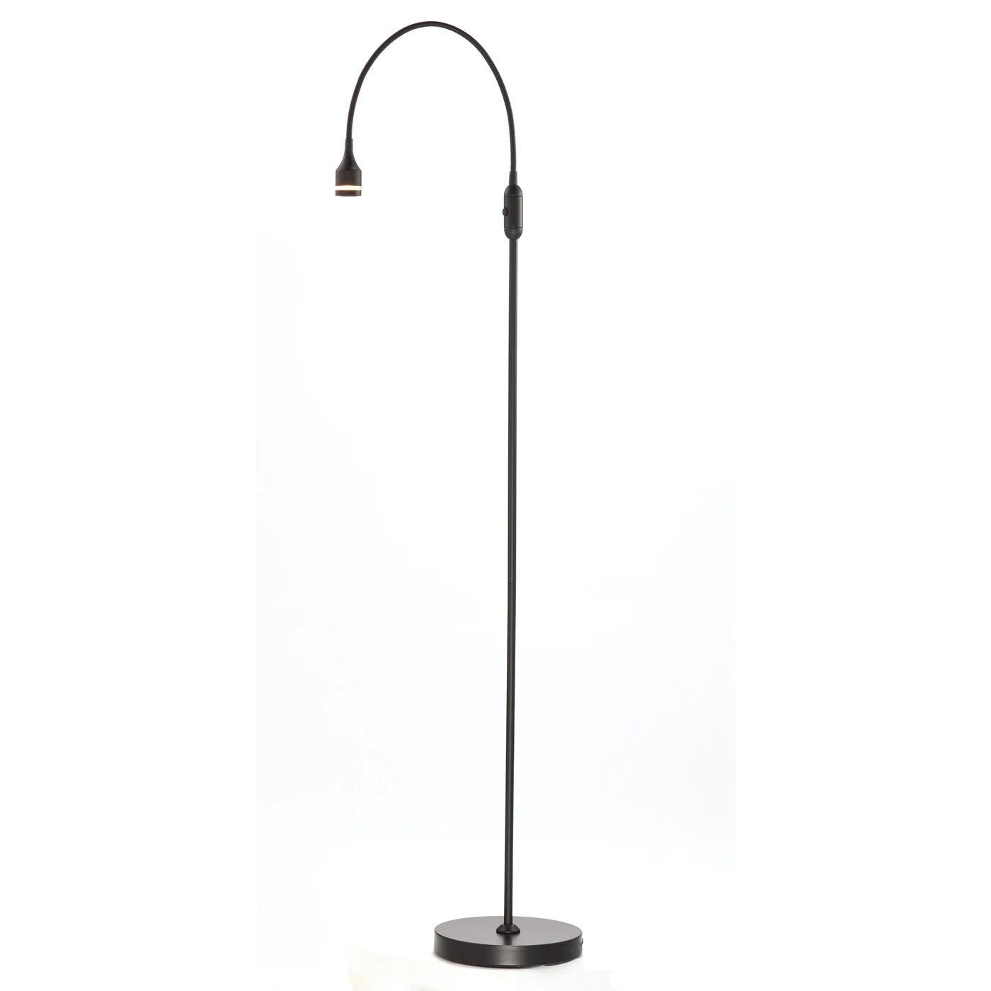 56" Black LED Arched Floor Lamp With Black Drum-0