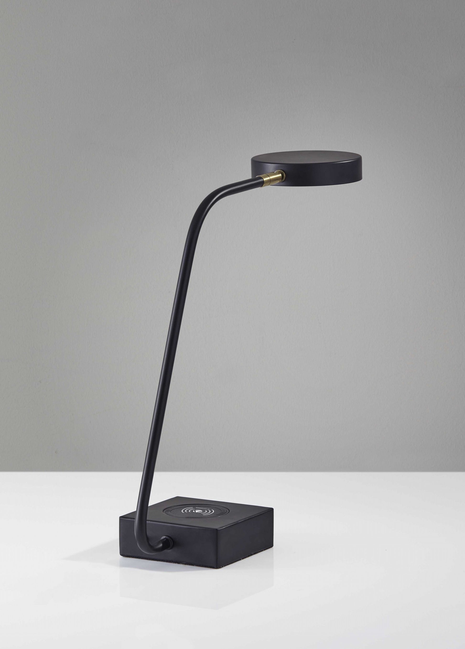 Tech Enhanced Black Metal Disk Led Adjustable Desk Lamp-Table Lamps-DECOROLALA
