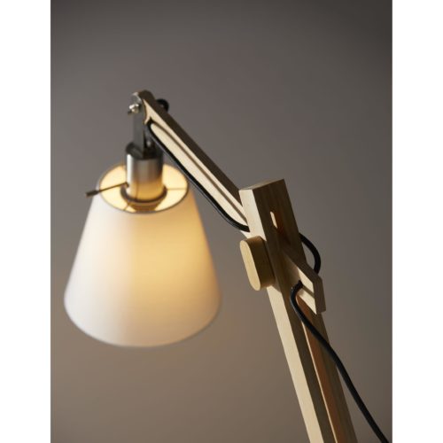61" Natural Solid Wood Task With White Cotton Shade-6