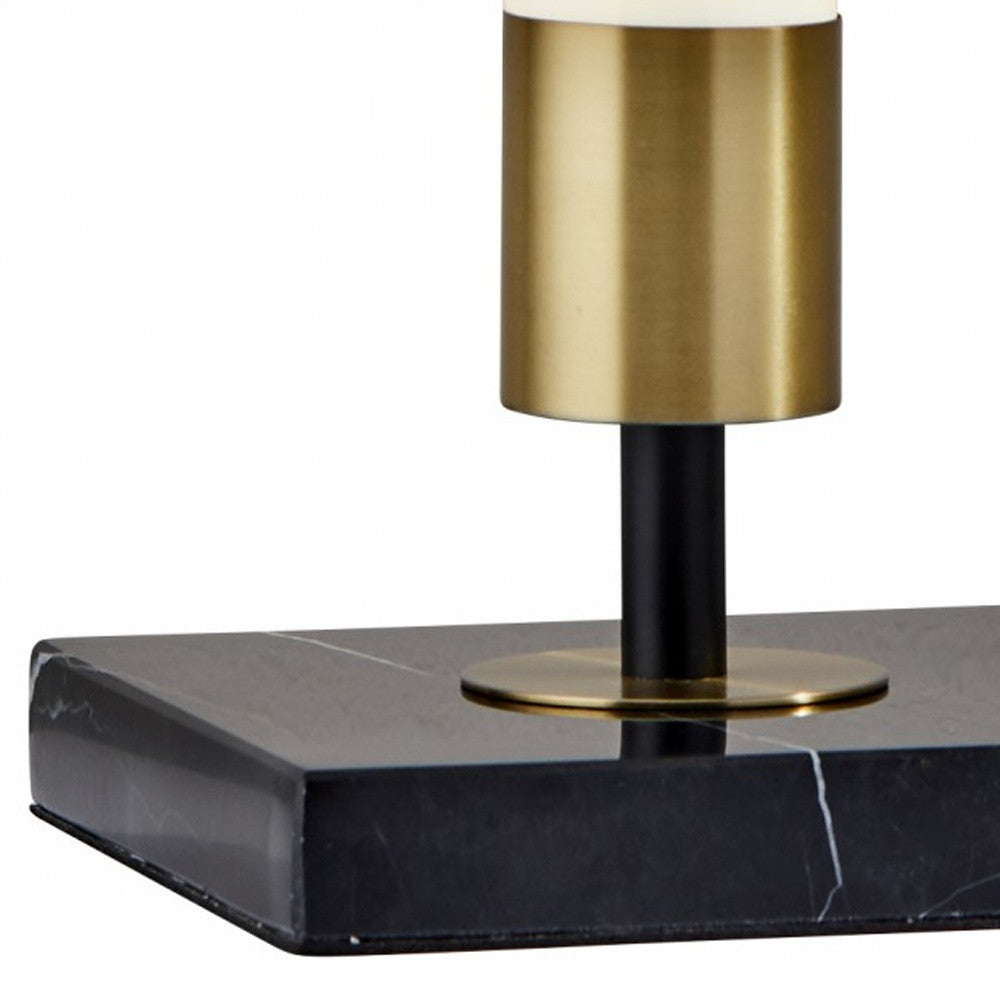 30" Black Marble Metal Standard Table Lamp-Table Lamps-DECOROLALA