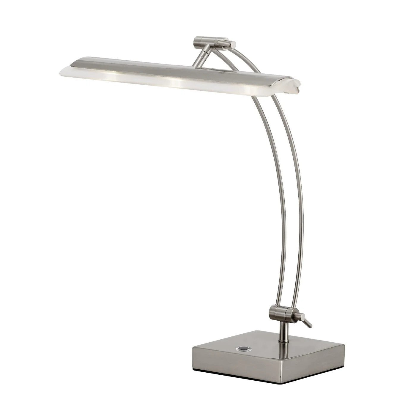 19" Silver Metal Bankers Lamp-0