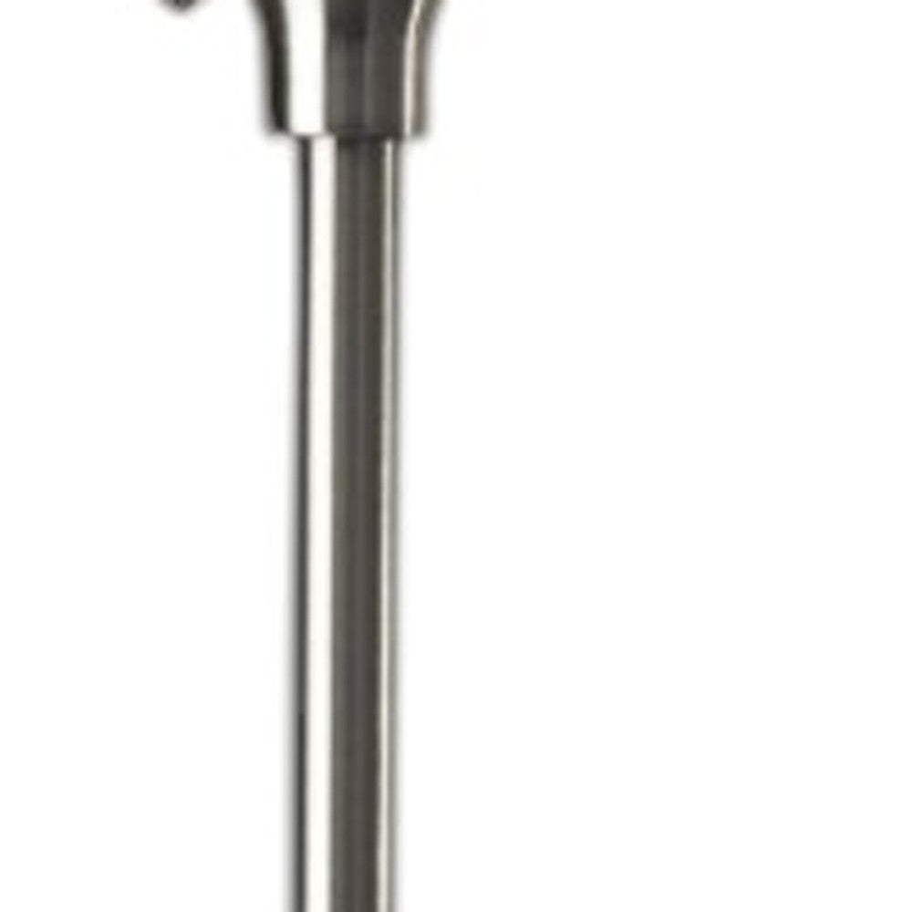 71" Silver Metal Torchiere Floor Lamp With White Bowl Shade-Floor Lamps-DECOROLALA