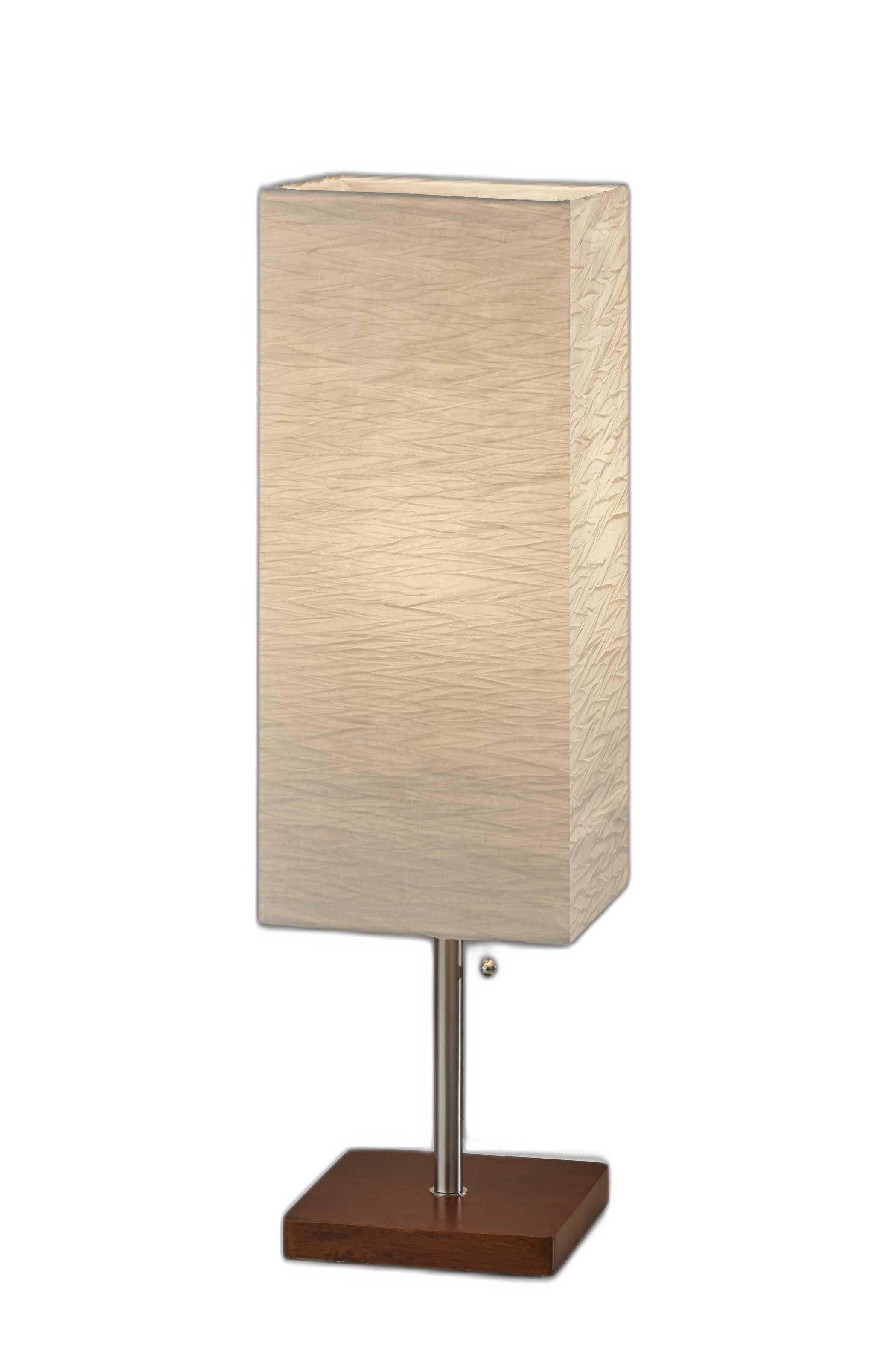 Wildside Paper Shade With Walnut Wood Table Lamp-Table Lamps-DECOROLALA