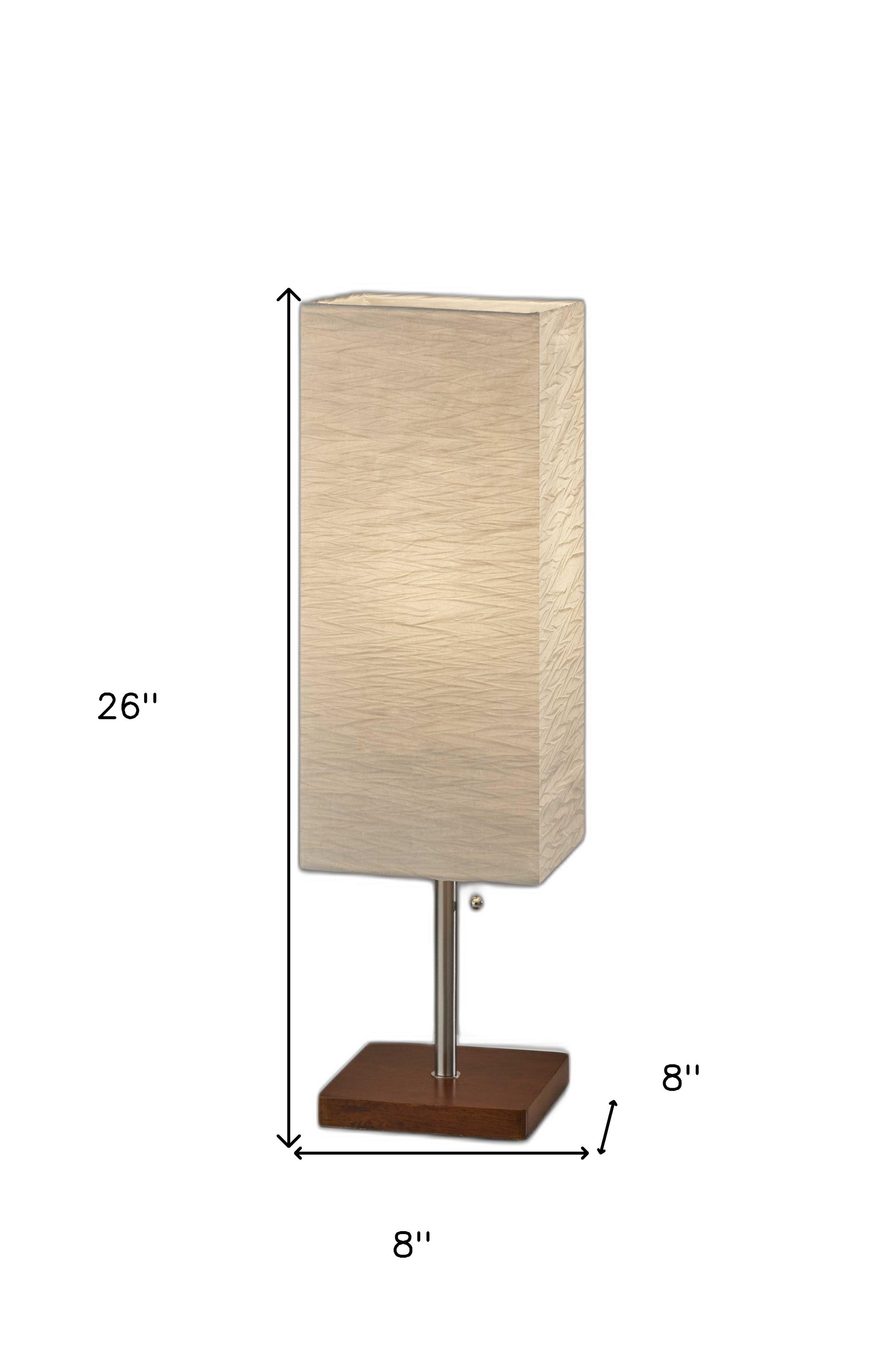 Wildside Paper Shade With Walnut Wood Table Lamp-Table Lamps-DECOROLALA