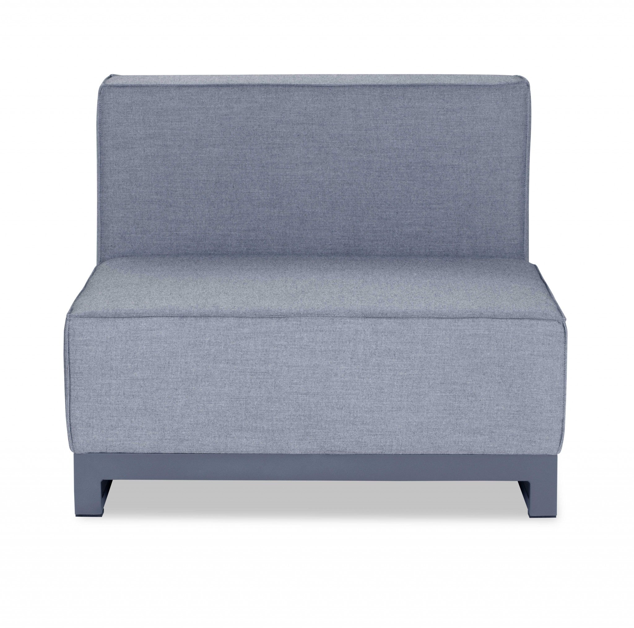 35" Gray and TPU Coating Metal Outdoor Modular with Gray Cushion-Outdoor Chairs-DECOROLALA