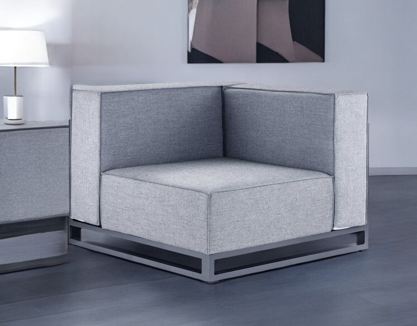 41" Gray Linen Side Chair-Accent Chairs-DECOROLALA