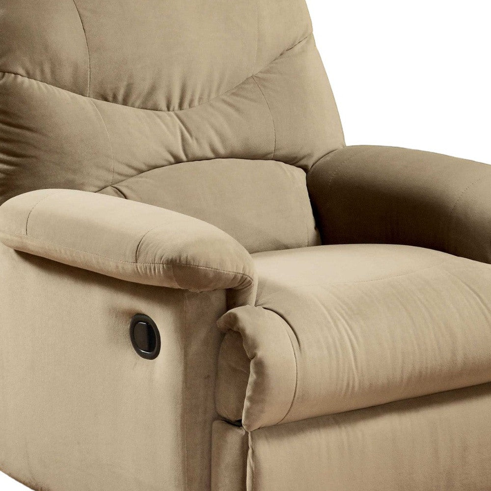 35" Beige Microfiber Recliner-Recliners-DECOROLALA