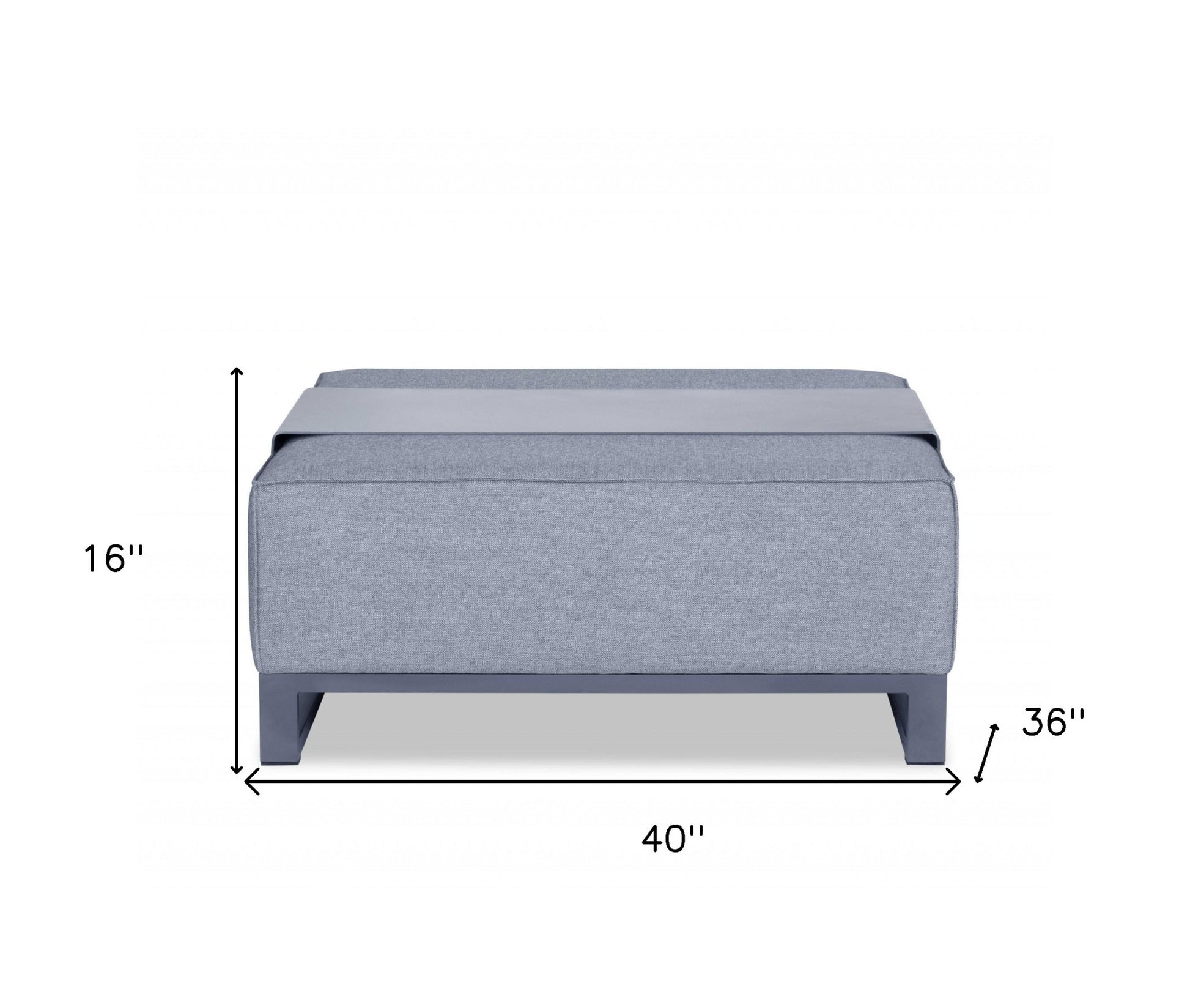 40" Gray Linen Cocktail Ottoman-Ottomans-DECOROLALA