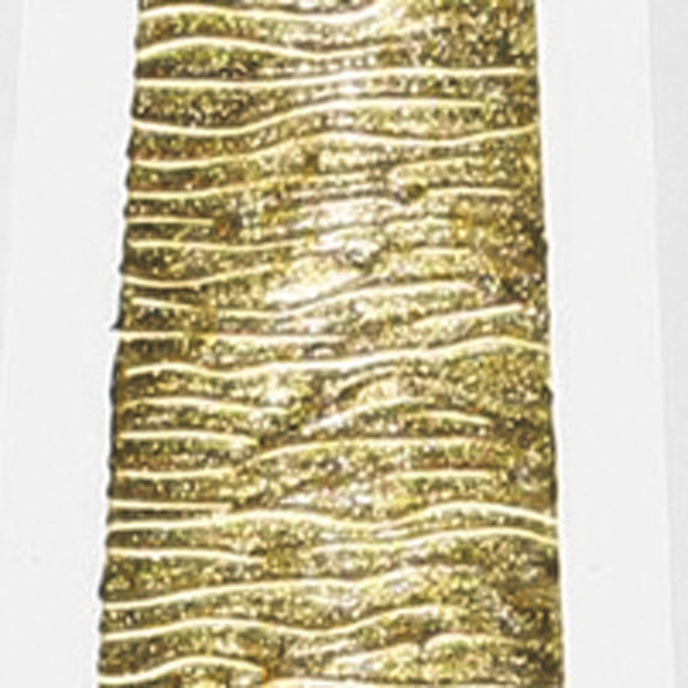 11" Clear And Gold Cylinder Lead Free Crystal Table Vase-4