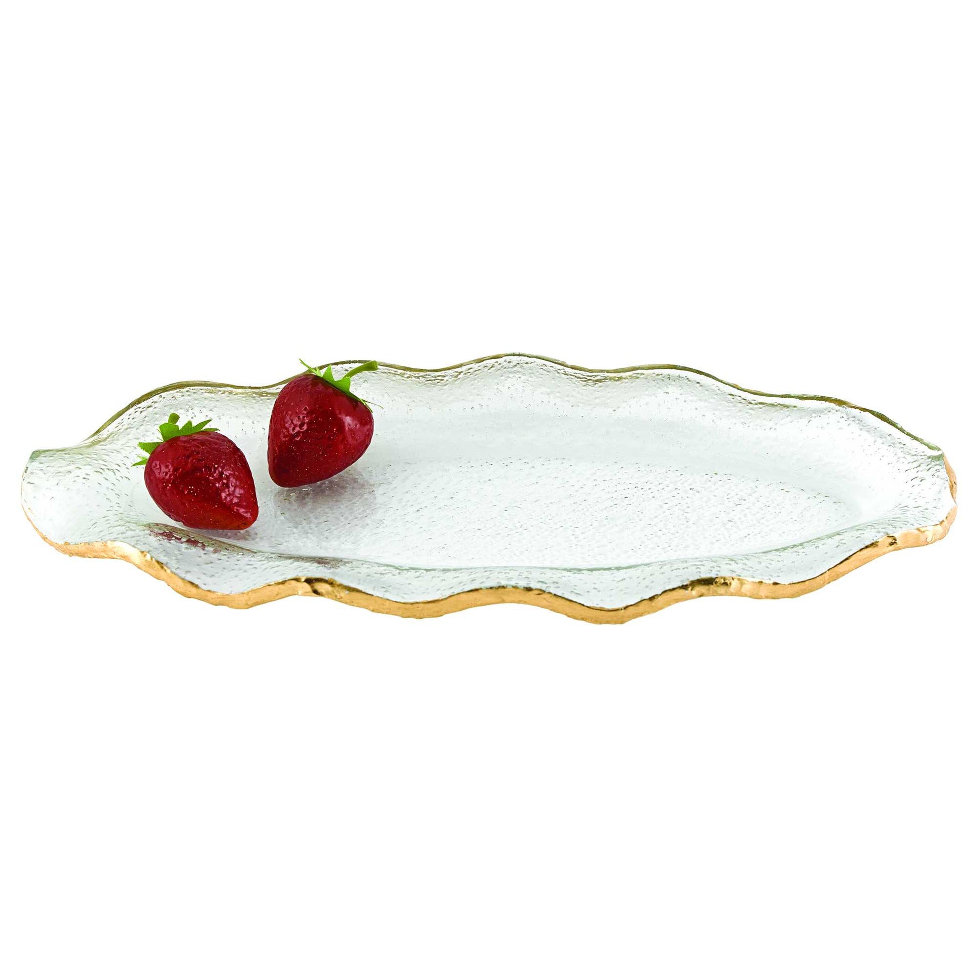14 Mouth Blown Wavy Edge Gold Leaf Platter-Dinnerware-DECOROLALA