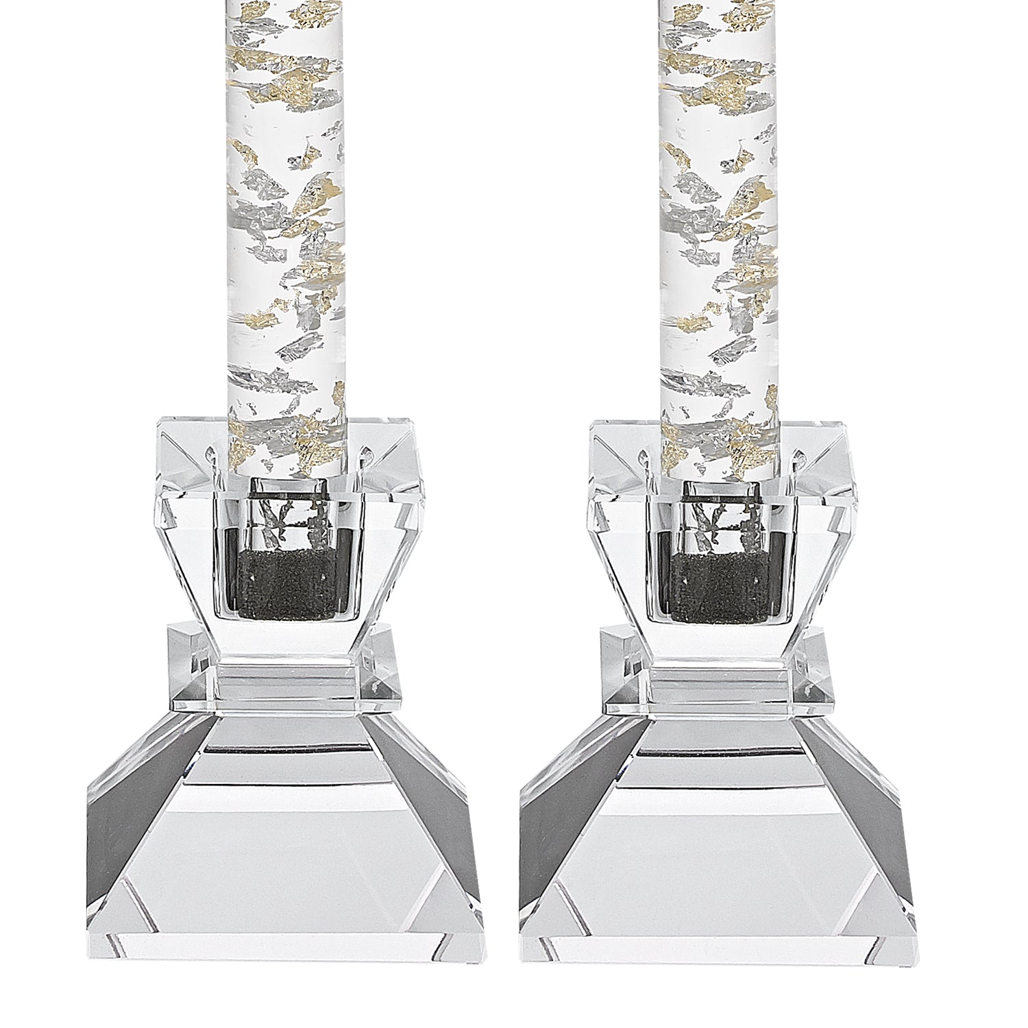 Hand Crafted Crystal Pair Of Handcrafted Candle Holders-Candle Holders-DECOROLALA