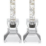 Hand Crafted Crystal Pair Of Handcrafted Candle Holders-Candle Holders-DECOROLALA