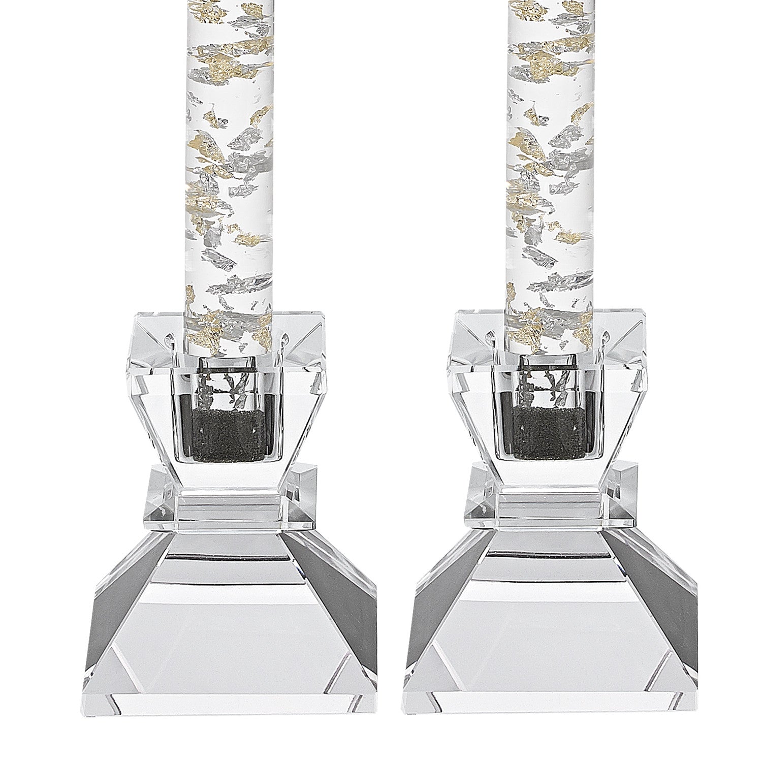 Hand Crafted Crystal Pair Of Handcrafted Candle Holders-Candle Holders-DECOROLALA