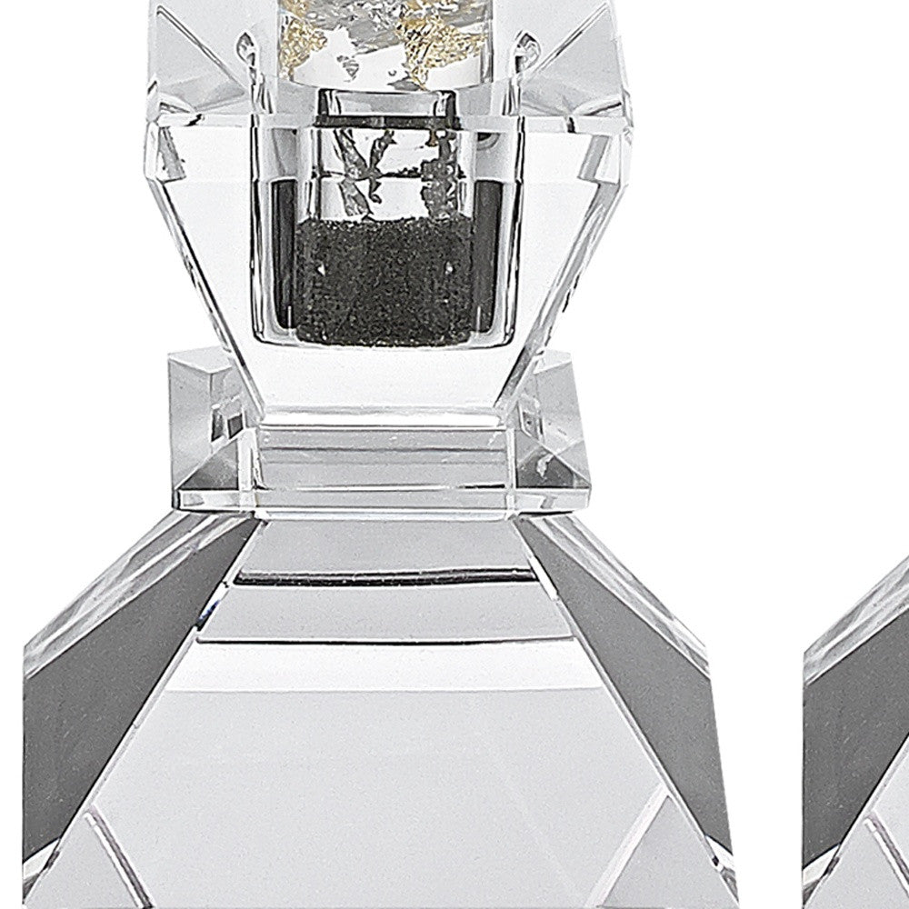 Hand Crafted Crystal Pair Of Handcrafted Candle Holders-Candle Holders-DECOROLALA
