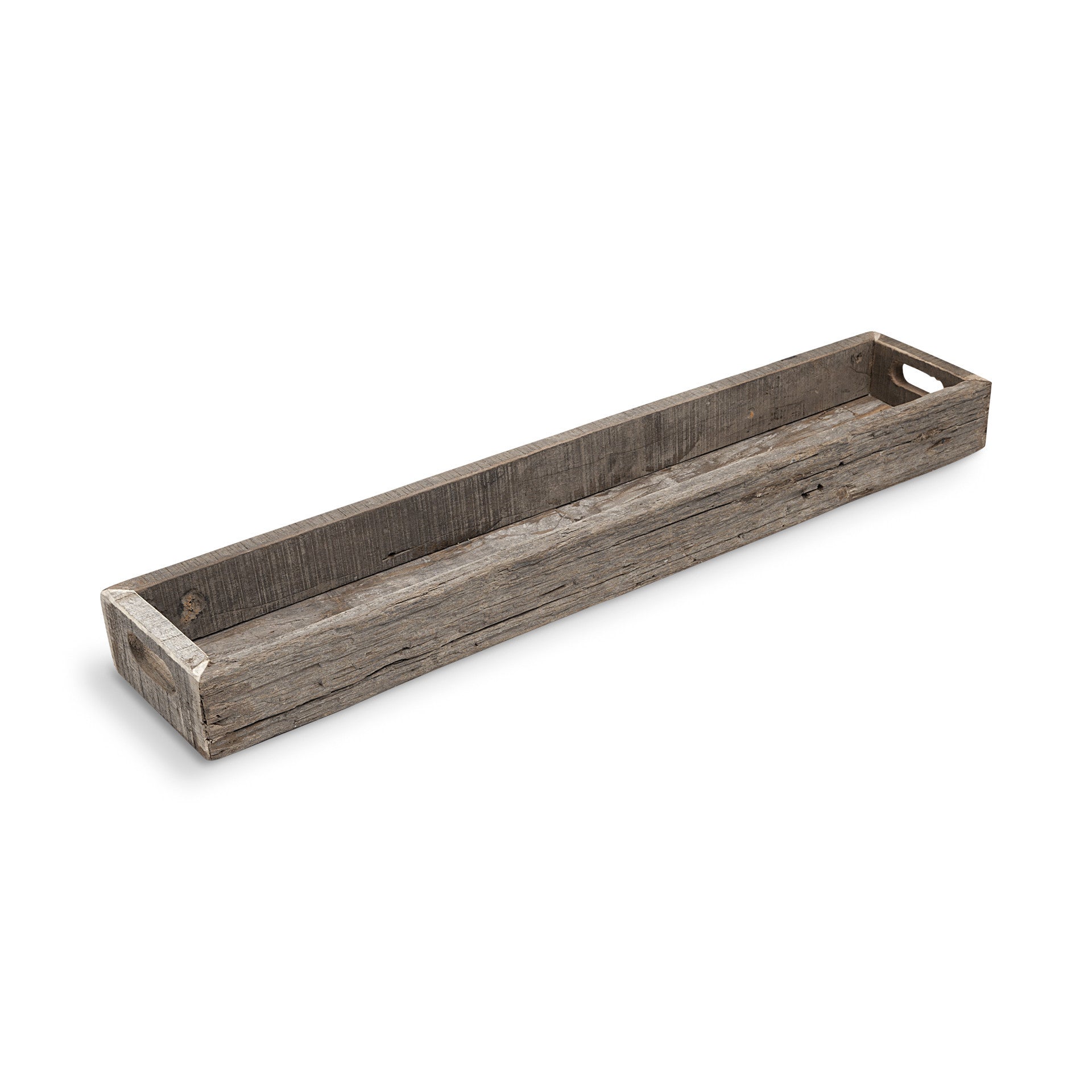 36" Brown Wood Indoor Outdoor Cracker Tray With Handles-3