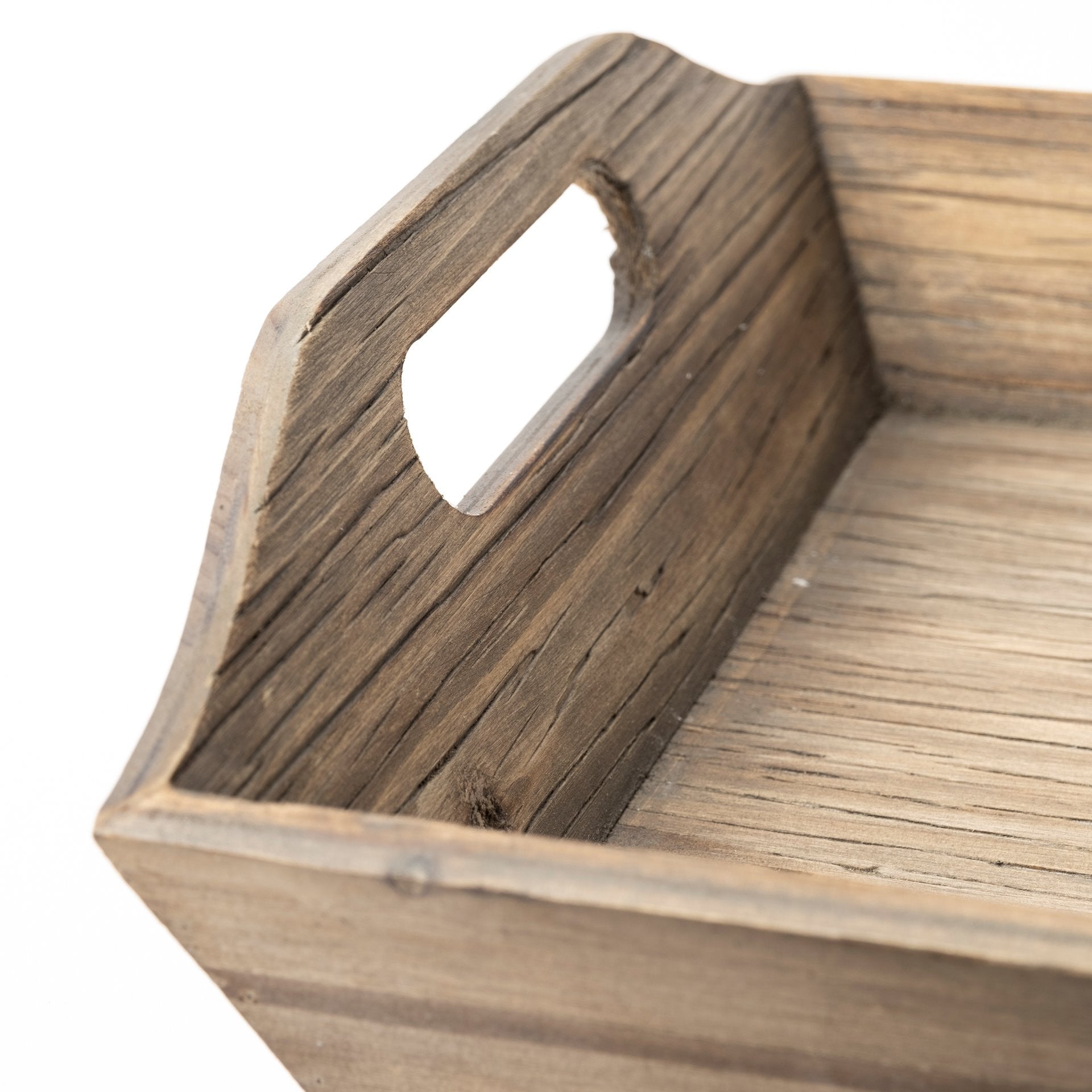 Set Of 2 Natural Brown Wood With Grains And Knots Highlight Trays-5