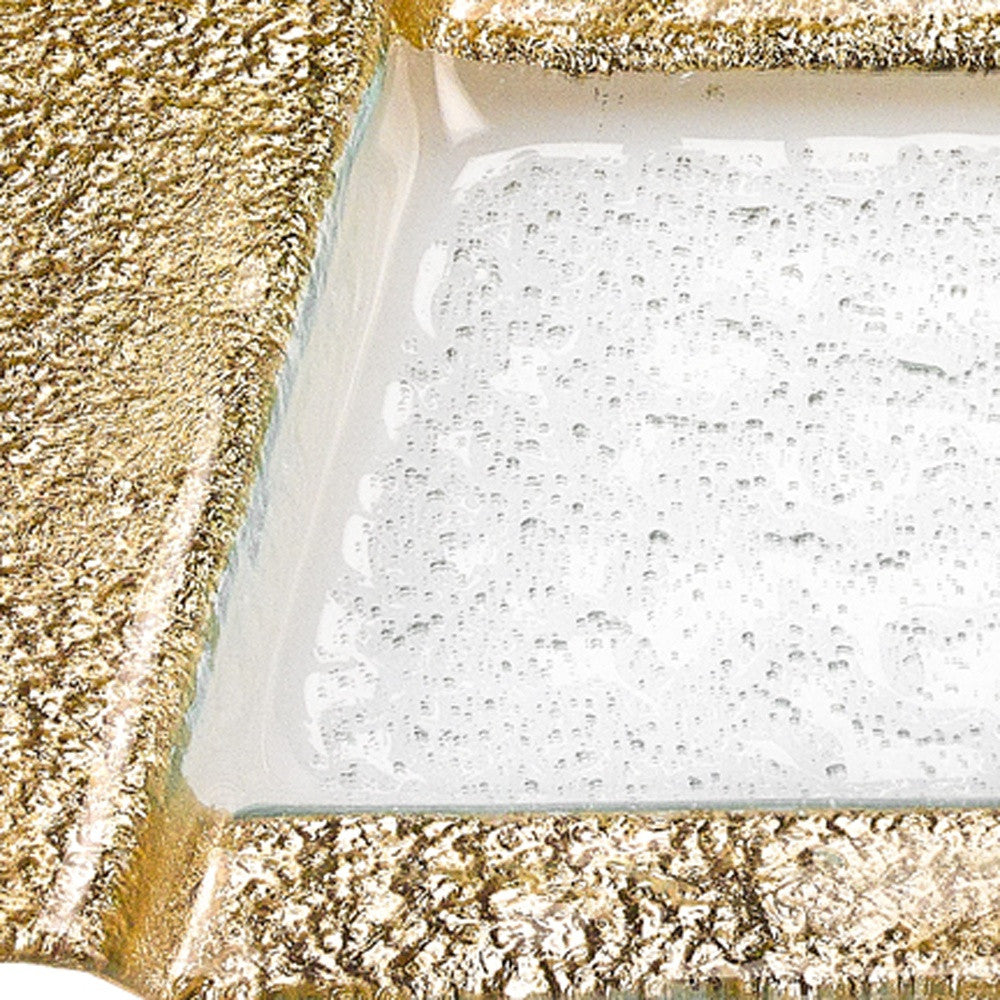 13" Clear And Gold Glass Snack Or Vanity Tray-4