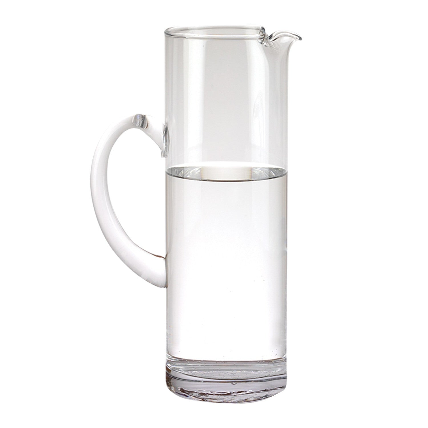 10" Clear Mouth Blown Lead Free Crystal Glass Pitcher-Barware and Drinkware-DECOROLALA