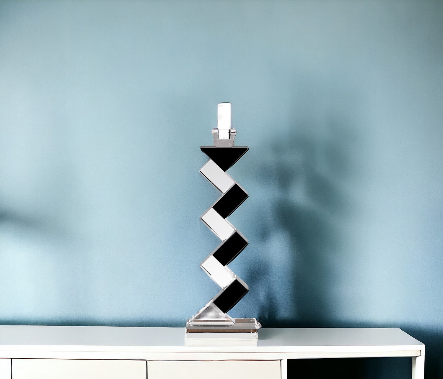 Black Crystal Geometric Tabletop Pillar Candle Holders-Candle Holders-DECOROLALA