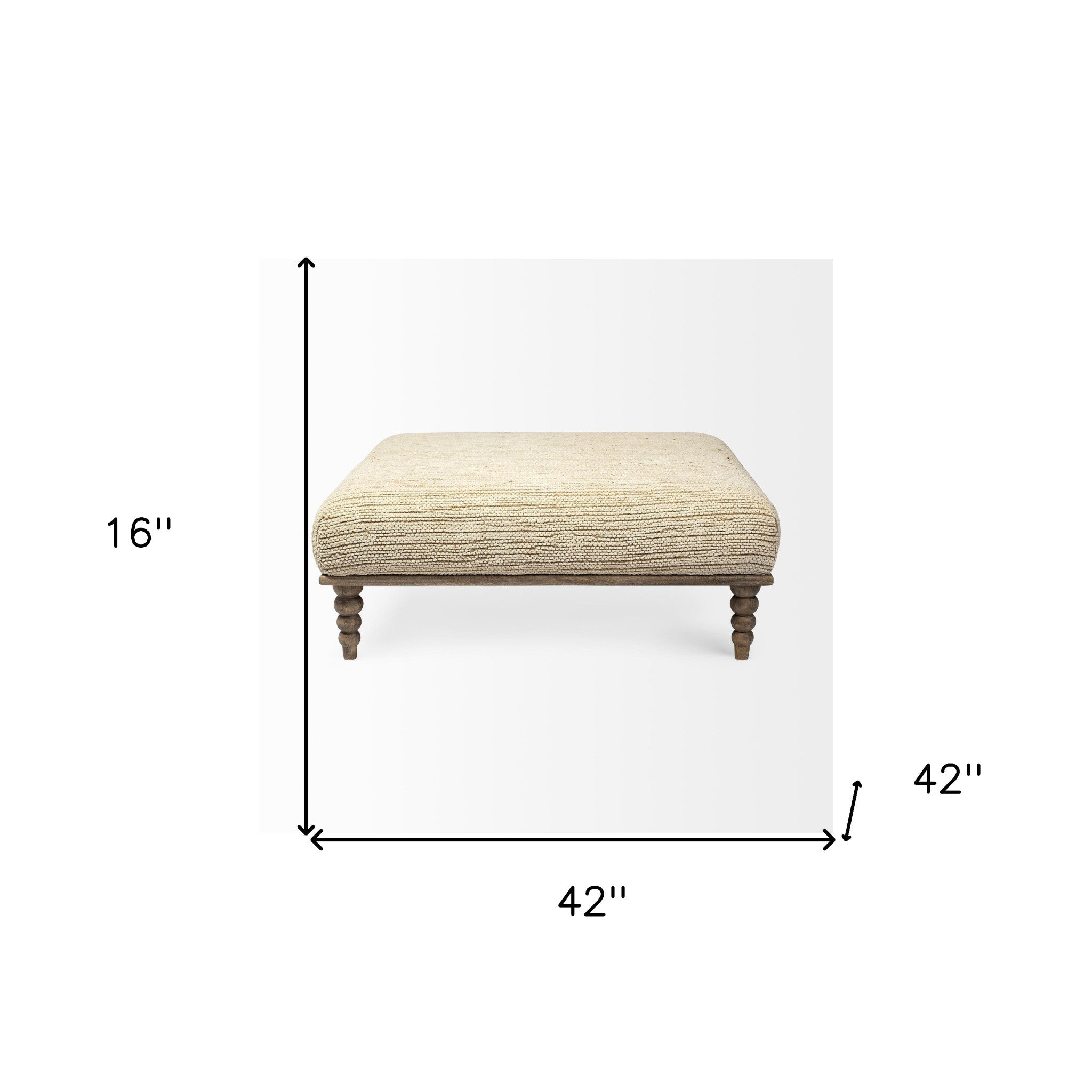 42" Cream And Brown Upholstered Cotton Blend Bench-Benches-DECOROLALA