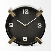 10" Black Stainless Steel Table Clock-Sculptures-DECOROLALA