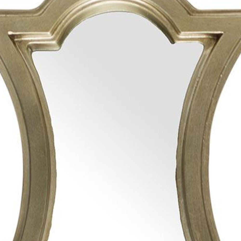 16" Gold Abstract Wood Framed Accent Mirror-Mirrors-DECOROLALA