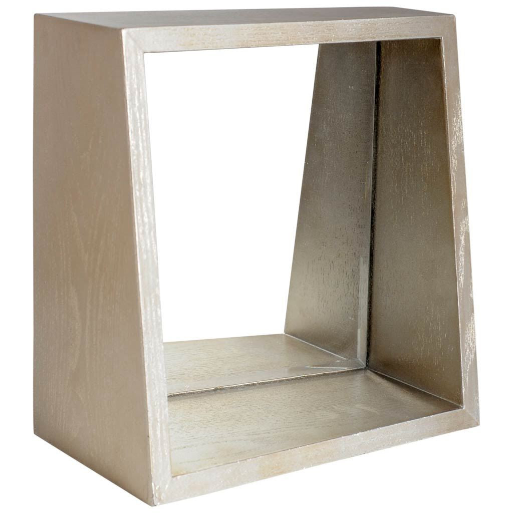14" Champagne Wood Box Framed Accent Mirror-Mirrors-DECOROLALA