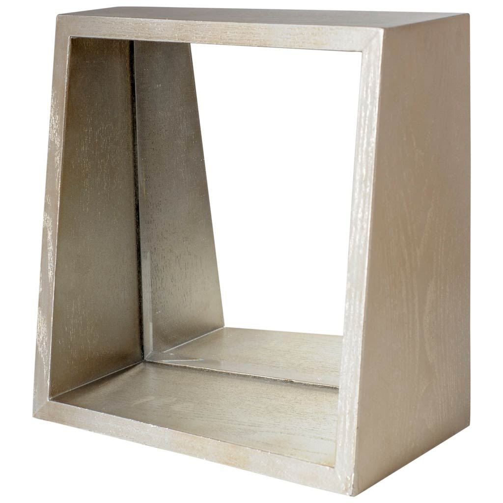 14" Champagne Wood Box Framed Accent Mirror-Mirrors-DECOROLALA