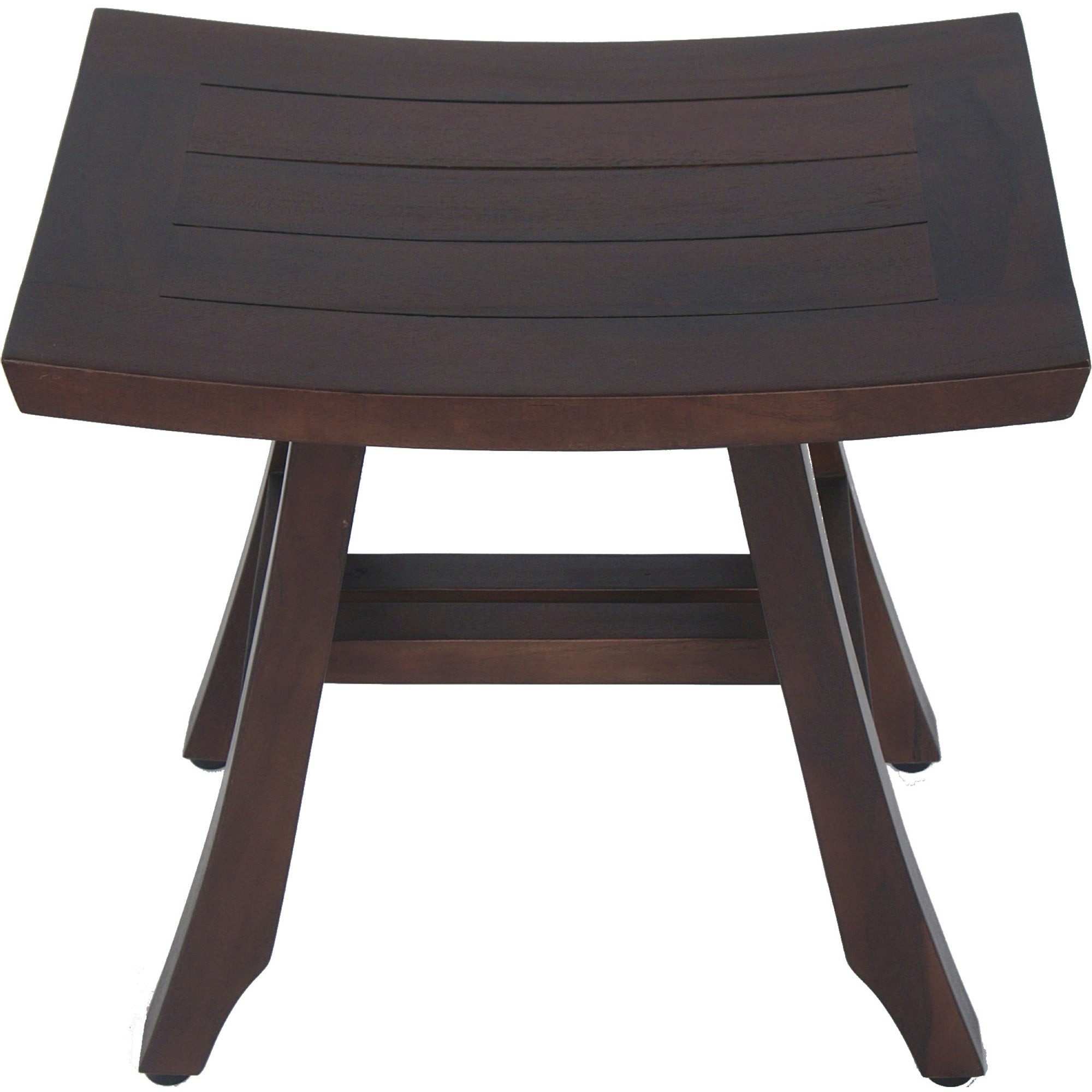18" Dark Brown Teak Rectangular Shower Bench-3