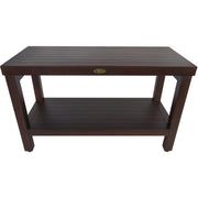 Rectangular Teak Shower Stool Or Bench With Shelf In Brown Finish-0