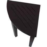 Compact Teak Corner Shower Or Outdoor Bench With Shelf In Brown Finish-0