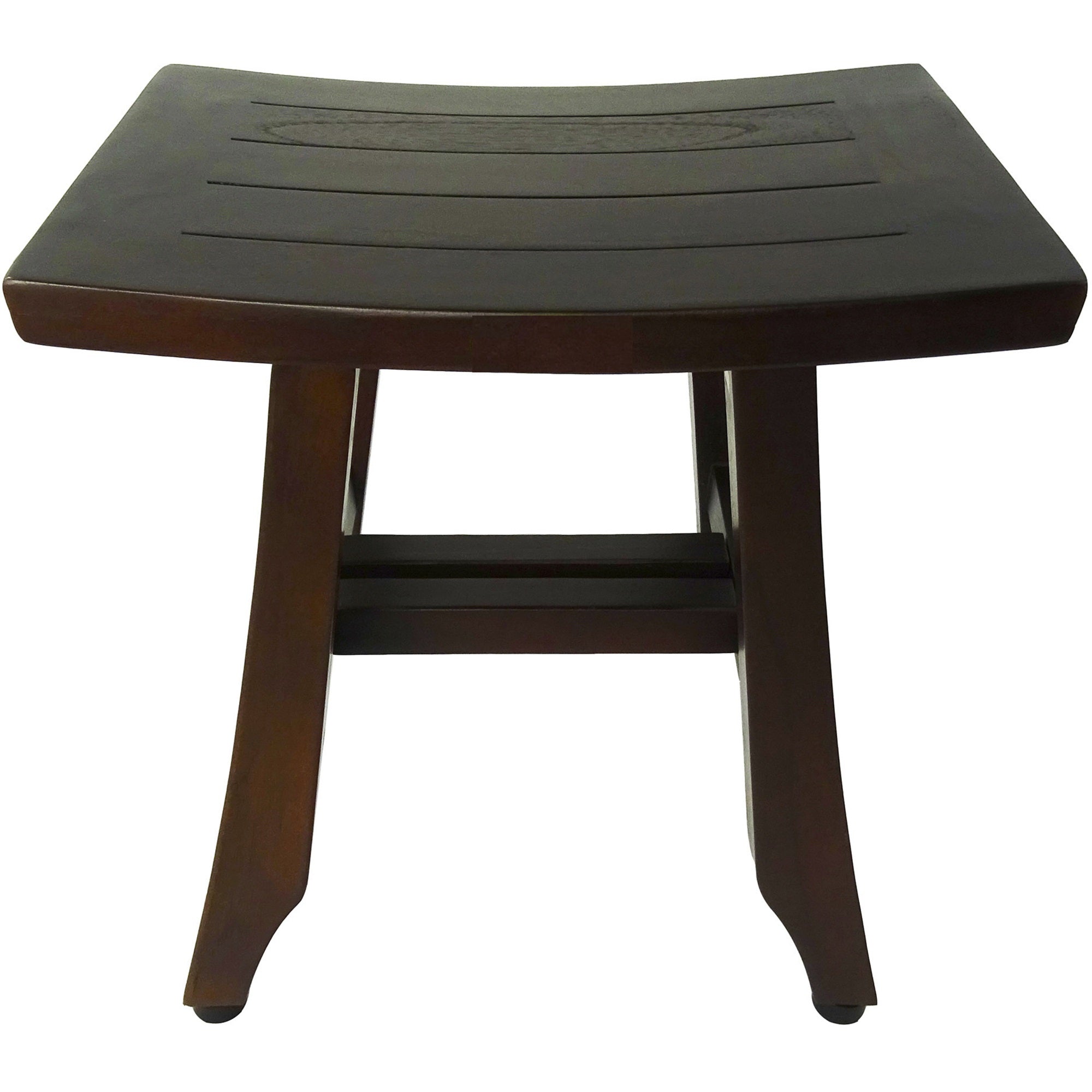 14" Brown Teak Shower Bench-1
